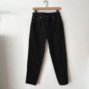 VTG '96 Levi's 550 Relaxed Fit Tapered Leg Black Jeans Women's Size 11 Short USA